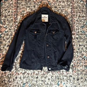 Hollister Distressed Black Denim Jacket, Sz XS